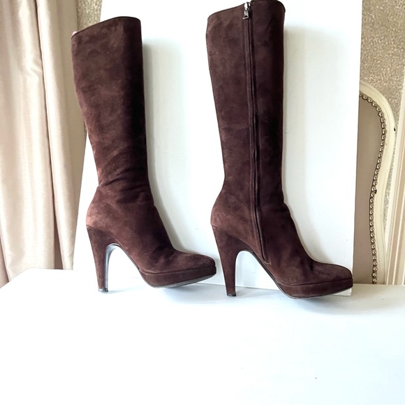 Prada brown suede platform boots - Picture 1 of 15